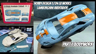 Part 1 - Hobby Design 1/24 LB Works Lamborghini Aventador (Gulf)