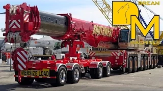 Heavy cranes leaving CONEXPO LAS VEGAS oversize load everywhere big cleanout @ Convention Center [2]