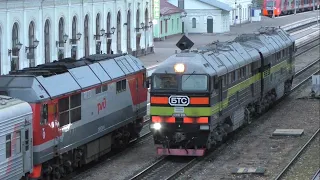 Pskov & Ostrov railway stations. One day at Pskov – Pytalovo railroad.