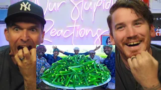 LADY FINGER FRY | Spicy Okra Recipe Cooking with Eggs | Village Style Okra Recipe | REACTION!!
