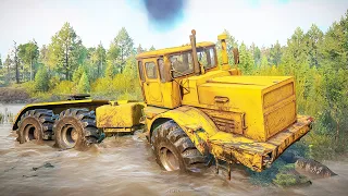 K-700 6x6 Kirovets Test Drive on Taymyr Map - SnowRunner