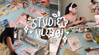 studio vlog ✿ packing 222 orders, sticker drop day, how I pack my sticker orders