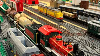 LEGO Trains - Running North Pole Railroad Train Around The LEGO Layout