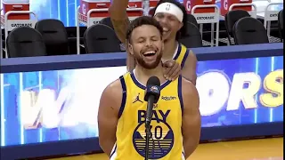 [HIGHLIGHT] Steph Curry Reacts to Damian Lee Pouring Him Live after 62 Points