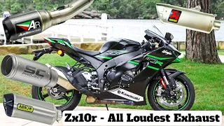 New Kawasaki ZX10r loudest exhaust | SC project | Racefit | Arrow |Austin racing| Akrapovic | Graves
