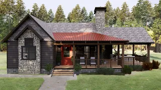 12x10m (38'x33') OUTSTANDING Cottage House | 2 Bedroom Small House IDeas.
