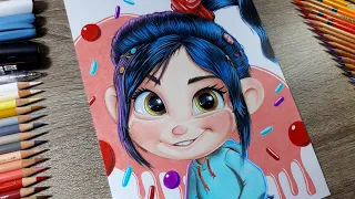 Drawing Vanellope von Schweetz / Рисуем Ванилопа фон Кекс.