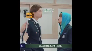 Johnny and Haechan (NCT) playing pepero game