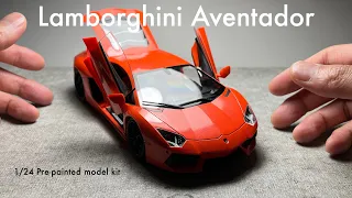 Building Aoshima 1/24 Lamborghini Aventador【ASMR】Scale Model Assembly Sound