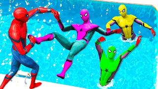 SPIDERMAN TEAM Water Jumps & Fails in GTA 5! (Spiderman Fails & Ragdolls) #2