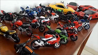 COLEÇÃO DE CARROS E MOTOS EM MINIATURAS