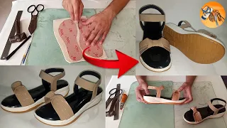 How to Make Beautiful Sandals with Simple Tools | Easy Handmade Sandals Making Step by step Process