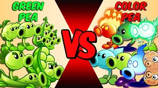 Team GREEN Pea vs COLOR Pea Plants - Who Will Win? - PvZ 2 Team Plant vs Team Plant