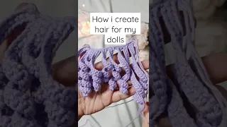 CROCHET HAIR #crochet #amigurumi #amigurumidoll #learning #tutorial #crafts #diy #howto #shorts