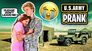 Joining the Army PRANK on Girlfriend! **SHE CRIED** 😭 |Lev Cameron