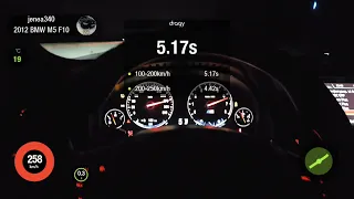 BMW M5 F10 850+hp acceleration