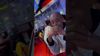 He got spanked for NOT finishing his burger. Heart Attack Grill, Las Vegas 😂😂😂😂😂😂😂