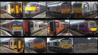 Trains at Shrewsbury on the 25/8/22, including TfW 197102 & WMR 196s testing/training and some tones