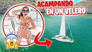 ACAMPANDO EN EL MAR 😱 24 HORAS EN UN YATE 😍 Sandra Cires Art