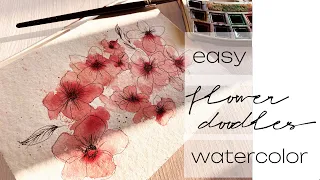 Beginner Level Watercolor Flower doodling | Loose Florals