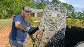 Building a HOMEMADE Catfish Wire Net: (PART III) (Dipping & Treating A Fish Net)