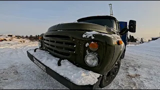 ЗИЛ-130 работает на доставке! Кран КС грузит дрова!