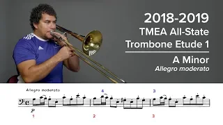 2018-2019 TMEA All-State Trombone Etude 1 - Voxman Pg. 20, Allegro moderato