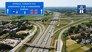 Existing, constructed and planned roads in the Lublin Voivodeship