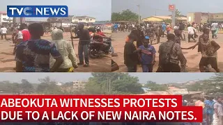 (TRENDING) Protest Rocks Abeokuta Over Scarcity Of New Naira Notes