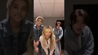 Sabrina Carpenter with ENHYPEN's Jake & Sunghoon via TikTok | April 24, 2023