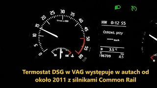 Wymiana termostatu DSG, kiedy silnik się nie dogrzewa w VAG Common Rail.