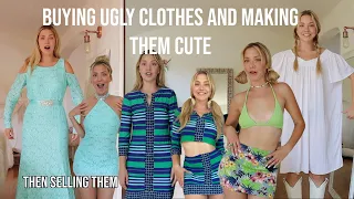 buying ugly clothes, making them cute, and attempting to sell them