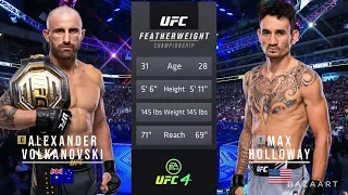 ALEXANDER VOLKANOVSKI VS MAX HOLLOWAY 3 FULL FIGHT UFC 276