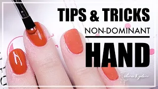 HOW TO DO NAILS WITH YOUR NON-DOMINANT HAND! | WATCH ME WORK IN REAL TIME | TIPS & TRICKS | TUTORIAL