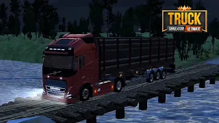 Truck Simulator Ultimate #15 - Logs Delivery At Night With Volvo