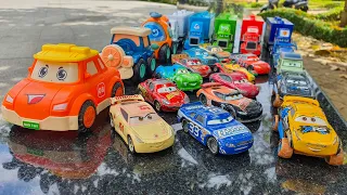 Looking for Disney Pixar Cars On the Rocky Road : Lightning McQueen, Mater, Dinoco McQueen, Mack