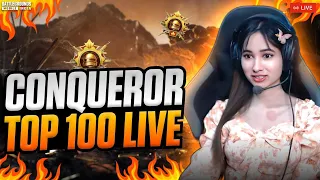 SERIOUS RANK PUSH😱 CONQUEROR TOP 100 LIVE😱🔥BGMI LIVE |#bgmilive #girlgamer #pubgmobile