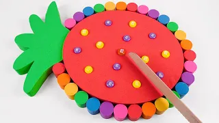 Satisfying Video l How to make Rainbow Pineapple WITH Kinetic Sand INTO Painting Cutting ASMR