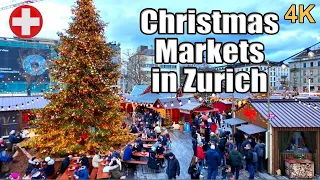 The most beautiful Christmas Markets in Zurich, Switzerland with a 4K walking tour! 🎄🇨🇭✨