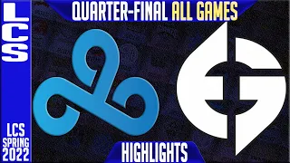 C9 vs EG Highlights ALL GAMES | Quarter-final LCS Playoffs Spring 2022 | Cloud9 vs Evil Geniuses