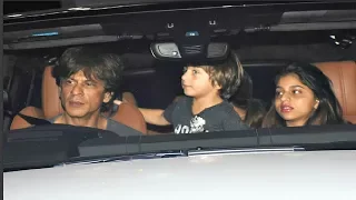 Shahrukh Khan On Drive With Suhana Khan And Abram Khan