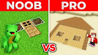 JJ And Mikey NOOB vs PRO CURSED Flat House in Minecraft Maizen