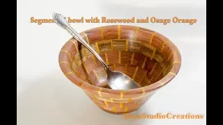Segmented rosewood bowl turning