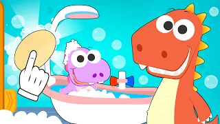 Learn with Eddie 🧽🧼 How to Bath a Baby Dinosaur