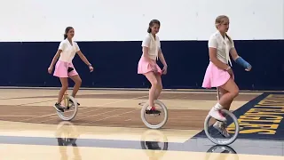 Claire, Ellie and Ruby group routine pink shoe laces