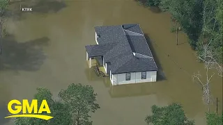 Dozens rescued from flood waters in Texas