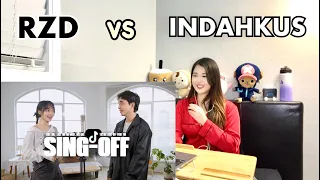 RZD (Reza Darmawangsa) SING-OFF TIKTOK SONGS PART 18 VS @INDAHKUS | (Reaction Video)