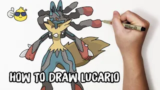 How to Draw Lucario Mega Pokemon Step by Step Easy | Duc Draw