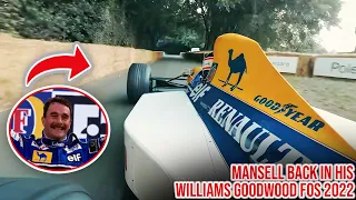 Onboard with Nigel Mansell BACK in his Williams (Goodwood FOS)
