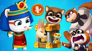 Talking Tom Splash Force Talking Egyptian Angela vs Raccoon Boss FIGHT GAMEPLAY